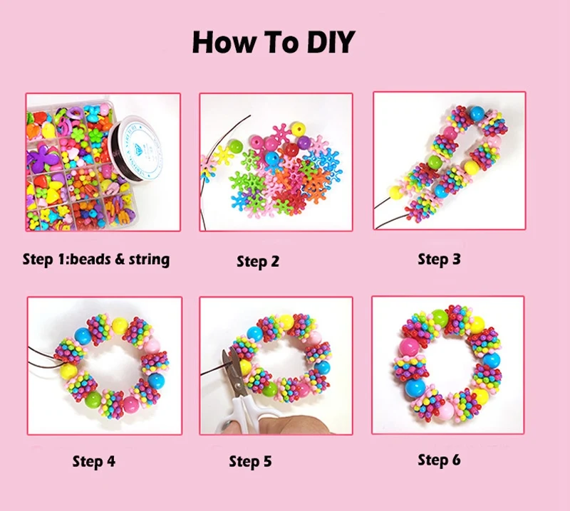 LASPERAL Beads Kit For Kids Children Jewelry Making Kid Intelligence Acrylic Creative Gifts Diy Necklace Bracelet | Украшения и