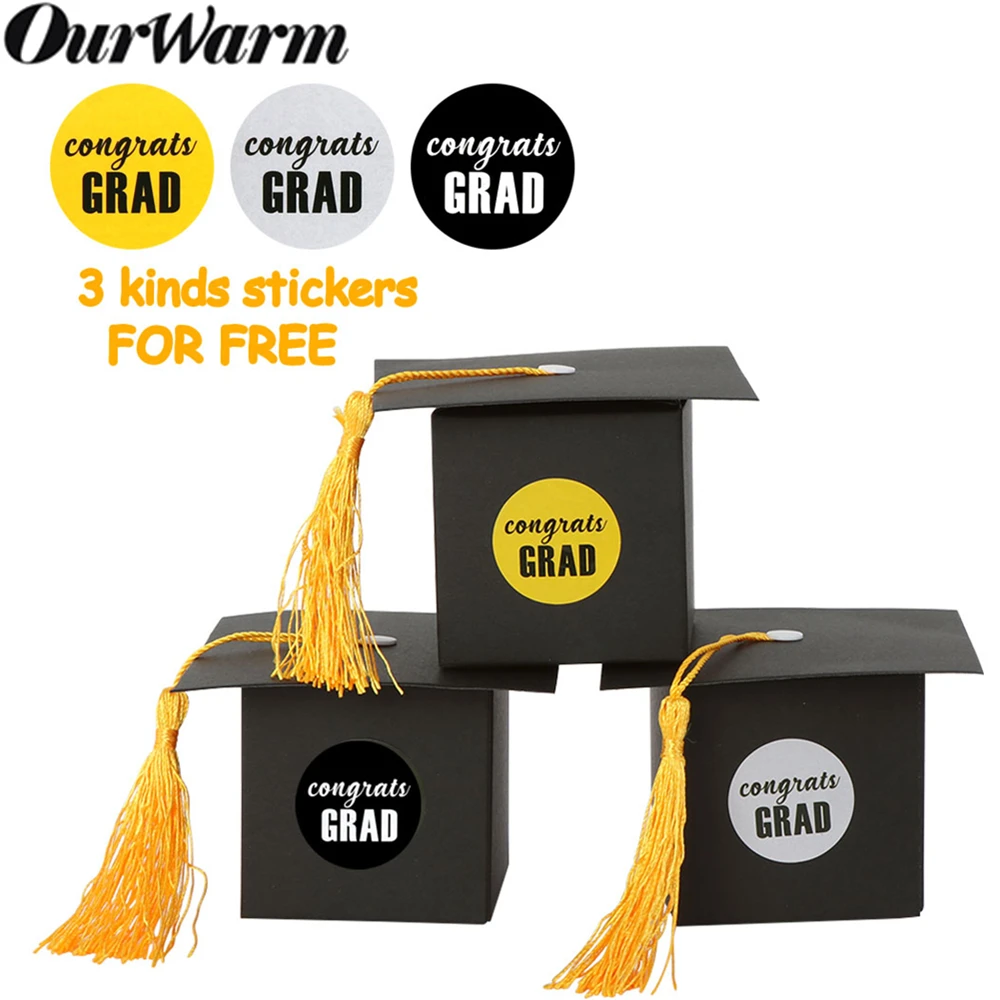 OurWarm 36 шт выпускная бумага конфетная Подарочная коробка шапочка выпускника сумка