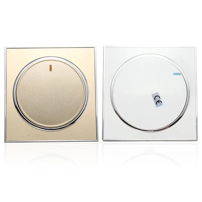 Light Switch 1 Gang 1 Way Wall Acrylic Panel Light Lamp Switch Home Button Panel Control 250V 10A For Home Clubs White/Gold