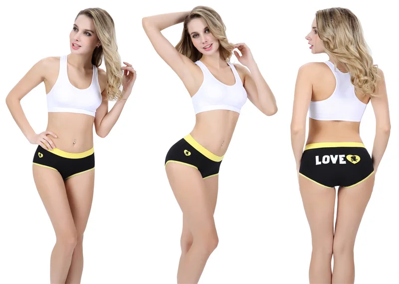 Модные милые пара нижнее бельё для девочек трусики женщин хлопок плавки