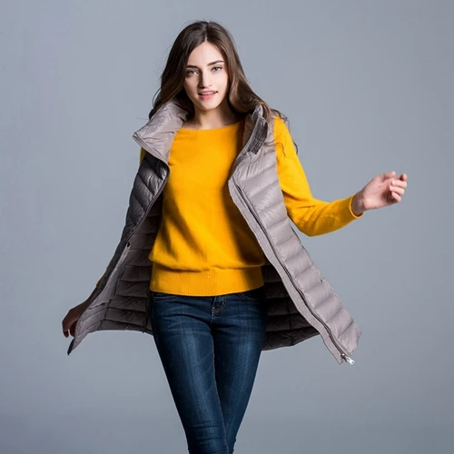 khaki Бренд NewBang, 4XL, 5XL, плюс, женское пуховое пальто, жилеты, Женский Длинный жилет, ультра-светильник, без рукавов, воротник-стойка, куртка - Цвет: khaki
