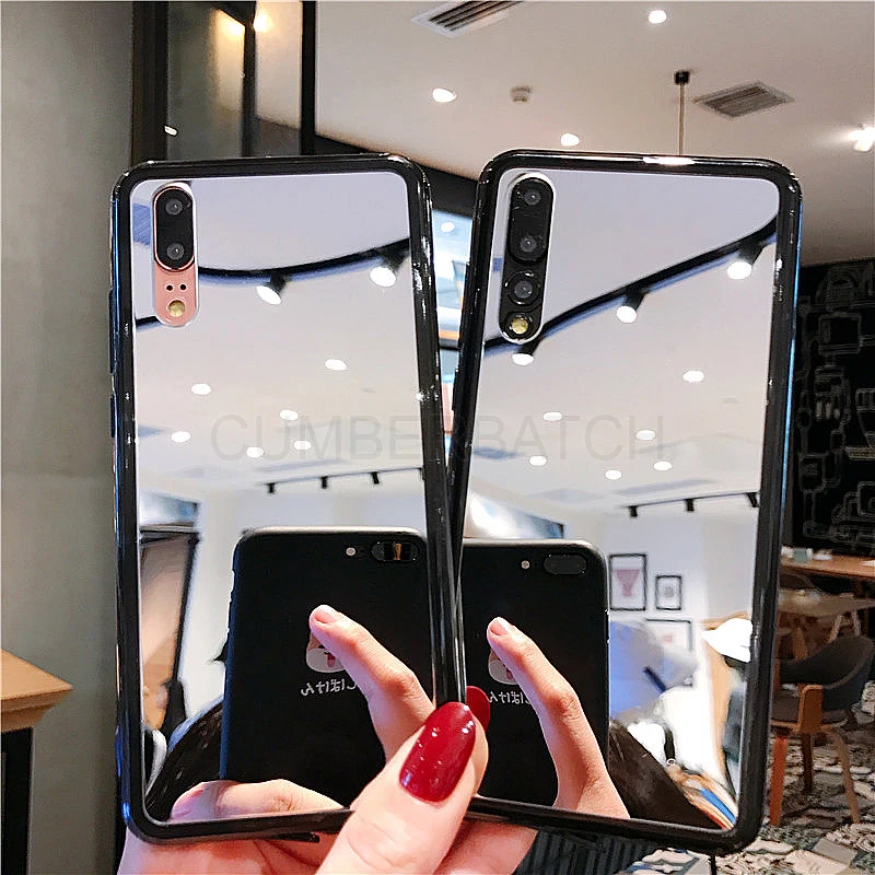 Силиконовые зеркало для макияжа чехол для huawei P30 P20 mate 20 Y5 Y6 Pro Y9 Nova 3 3i чехол на honor 9 10 lite 7A 7C 8A 8X 8C крышка