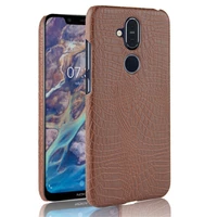 for nokia x7 case retro pu leather hard crocodile skin protective back cover for nokia x7 2018 6 18inch phone bag cases