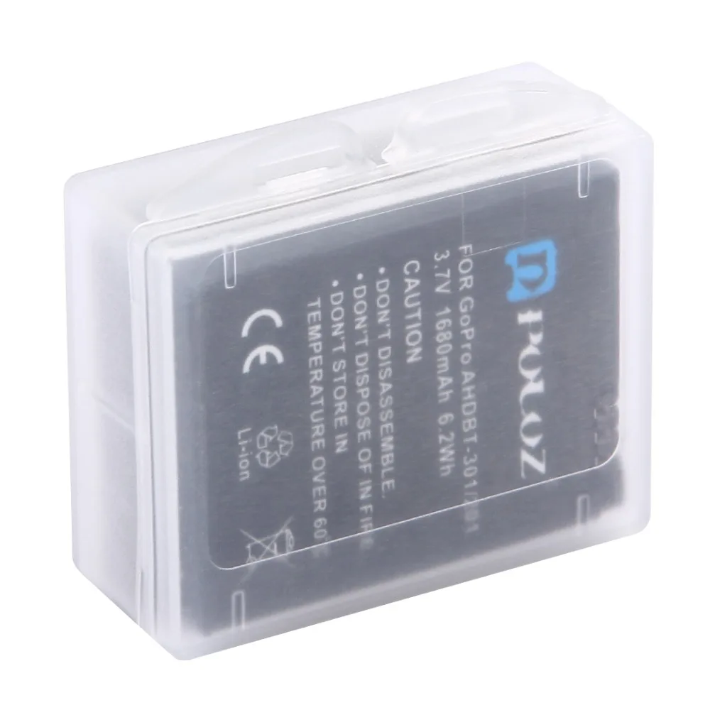 PULUZ PU136 жесткий Пластик прозрачный Батарея коробка для хранения GoPro HERO5 AHDBT-501/3 +/3
