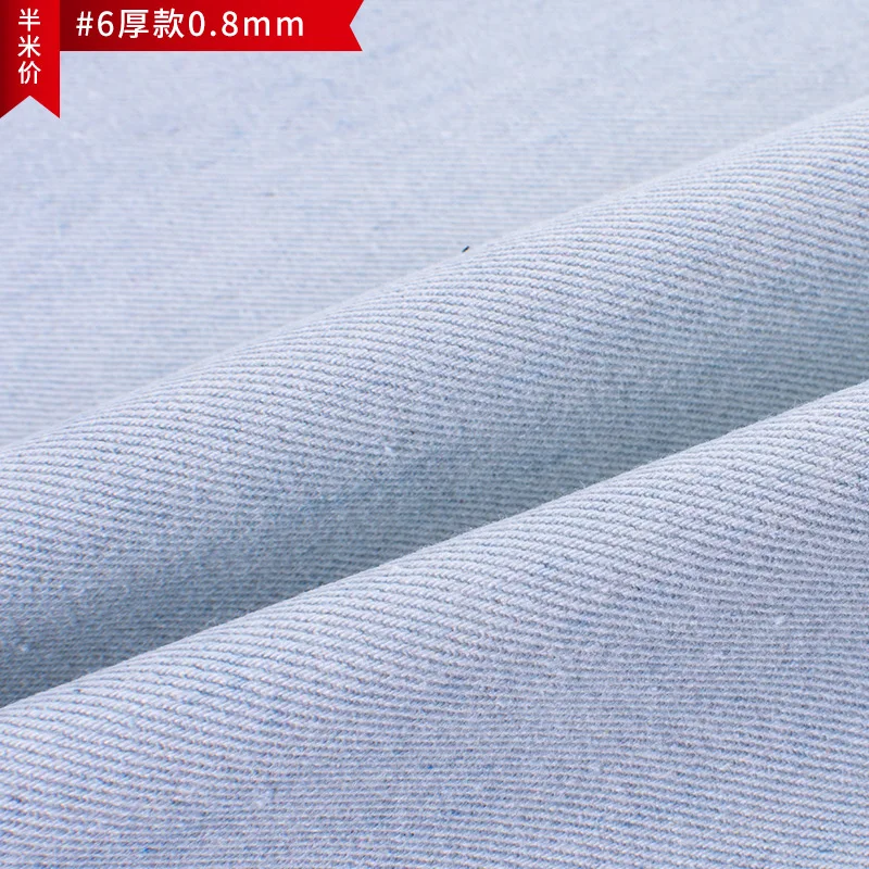Thick 6 0.8mm 50*151 см Потертая джинсовая ткань, чистый хлопок, ткань для брюк, футболка, фартук, летнее платье, одежда материал для маленьких девочек - Цвет: Thick 6 0.8mm