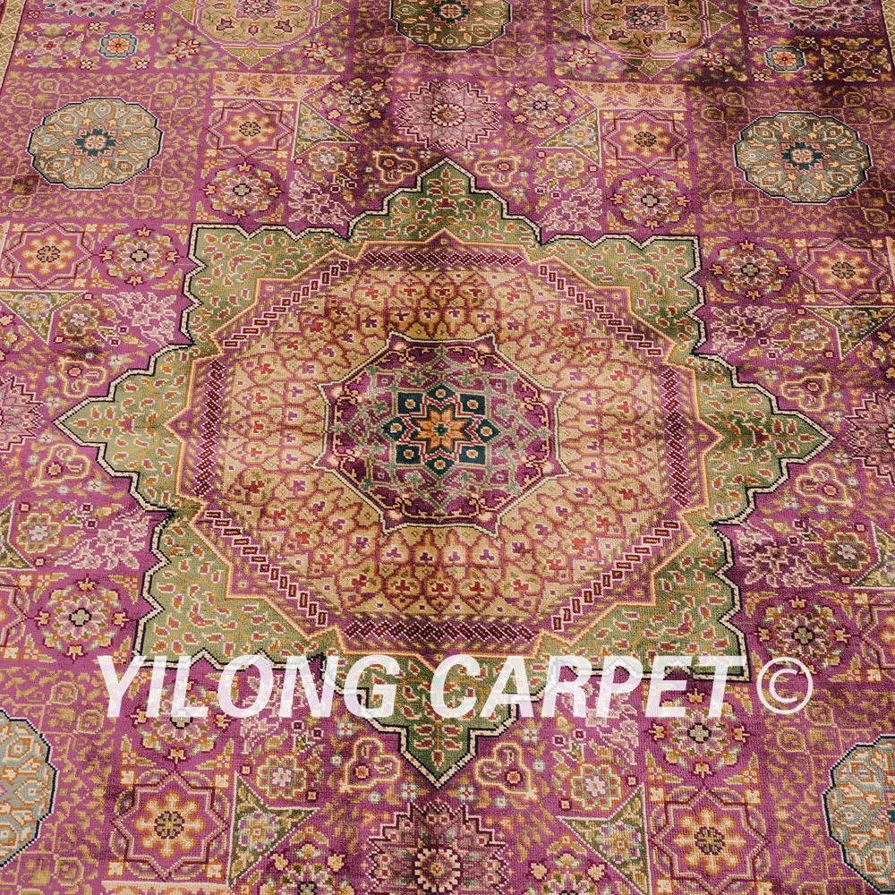 Yilong 3 5 'x 2' винтажный турецкий Шелковый ковер с узлом ручной работы цветочный