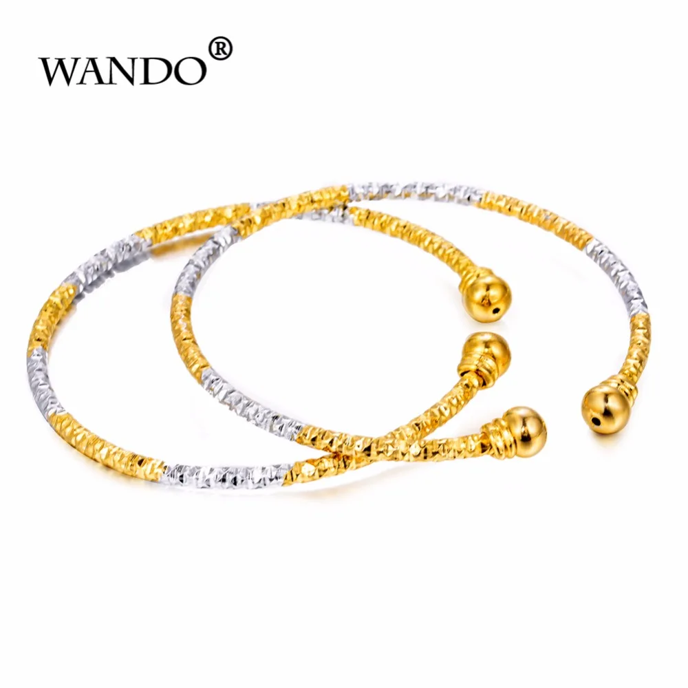 WANDO 2 шт. ювелирные изделия из эфиопского золота браслеты для женщин Африка Дубай