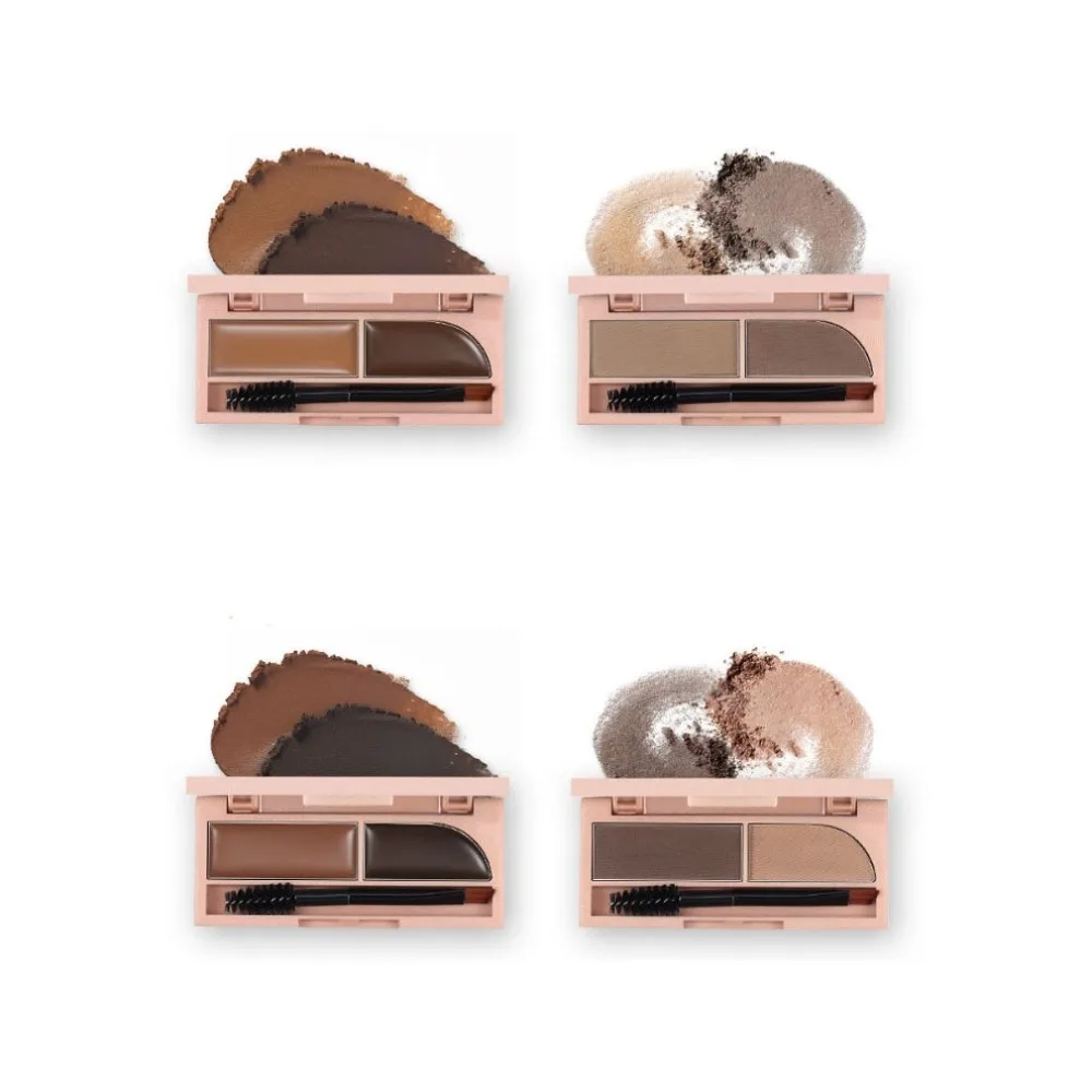 Профессиональная двухцветная Палетка пудры для бровей с двойным эффектом легкая