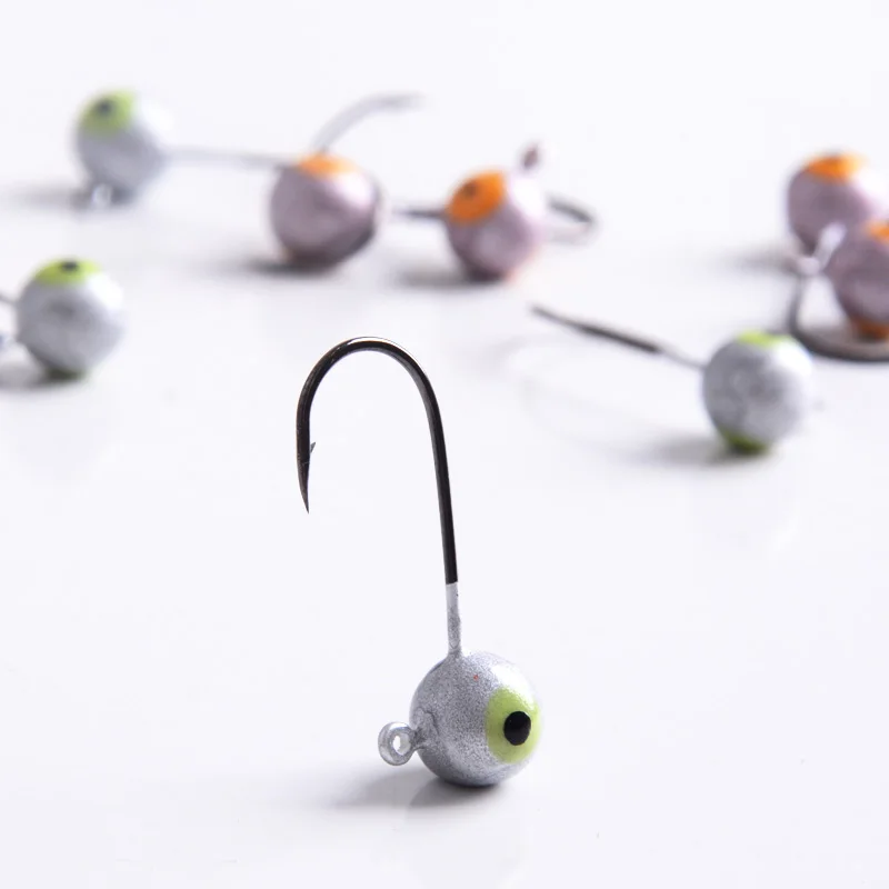 Рыболовный крючок 4 шт. 5 г светящиеся глаза джиг голова карп рыболовные