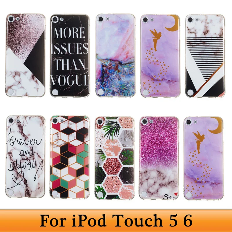Чехол для iPod Touch 5 6 го поколения из мягкого ТПУ с мраморным рисунком Для Touch5 Touch6