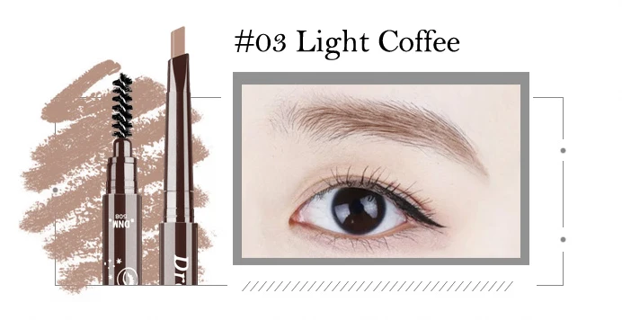 03 Light Coffee 5 цветов, карандаш для татуировки бровей, макияж, Водостойкий карандаш для бровей, долговечный карандаш для татуажа, подводка для глаз, карандаш для бровей, инструменты для макияжа - Цвет: 03 Light Coffee