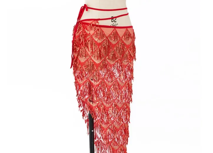 танец живота блесток шарф бедра аксессуары красный треугольник черно белые