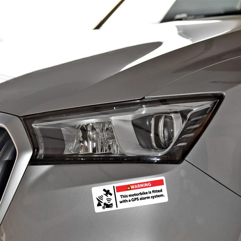 YJZT 11.3*3.3CM Motorbike Is Fitted With A GPS Alarm System Bold Decals PVC Car Sticker C1-3039