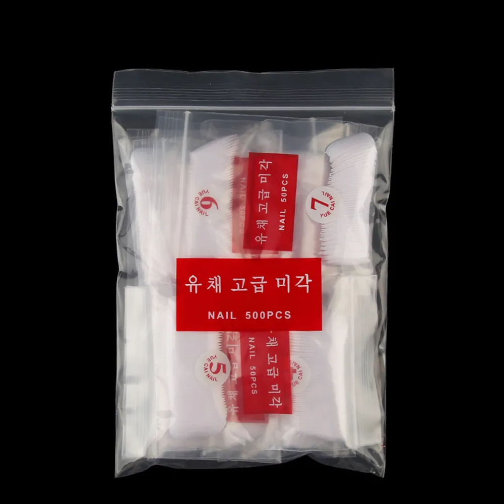 500 шт. Искусственный Ложные Полный Круглый акриловый UV гель ногтей маникюр Art