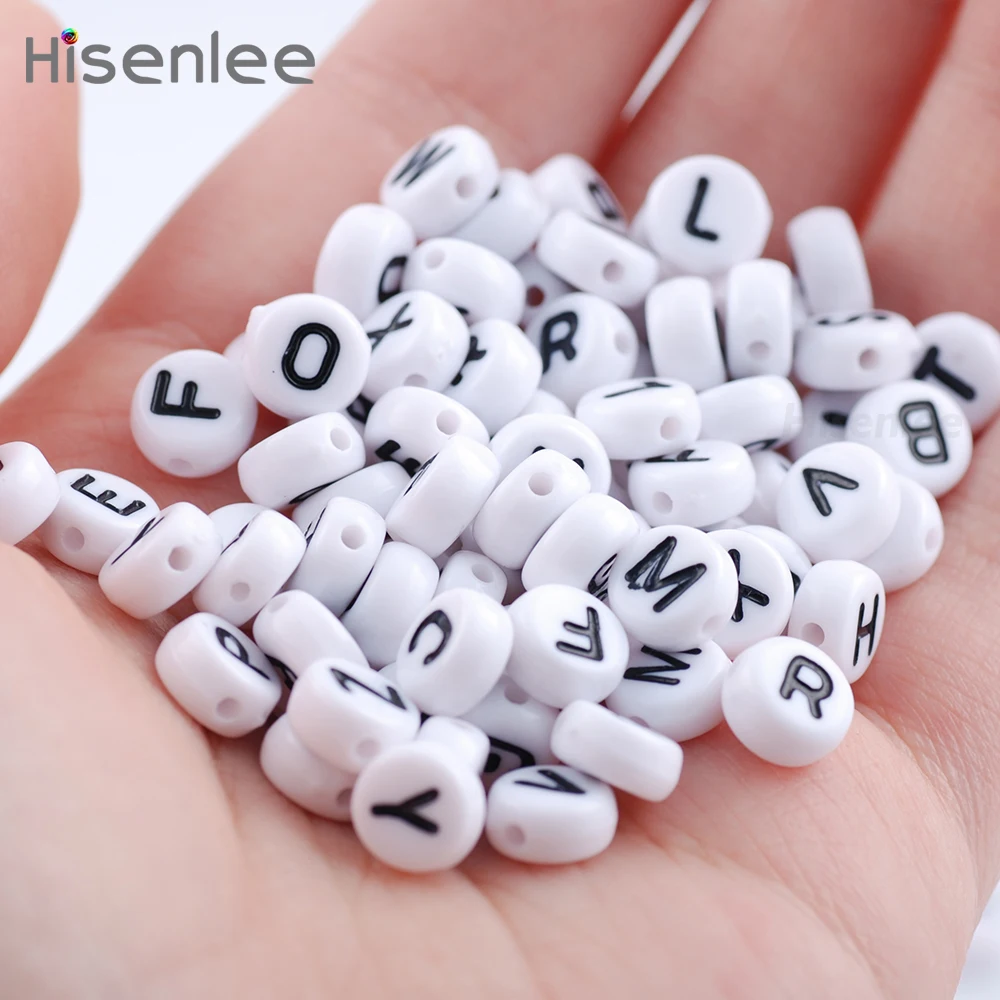 Hisenlee 2017 Высокое качество 300 шт. Смешанные акриловые плоские круглые белые бусины