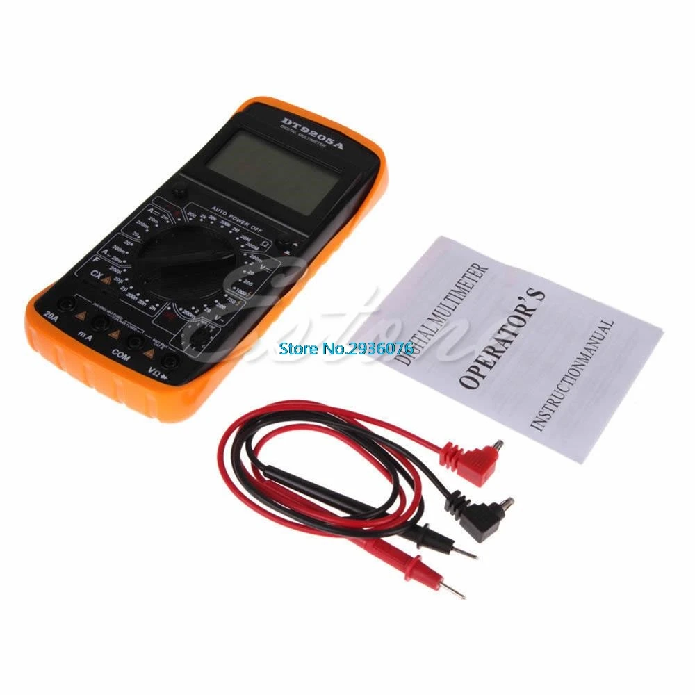 Цифровой мультиметр DT9205A lcd AC DC AMP автоматический Диапазон мультиметр Амперметр Омметр Сопротивление измеритель емкости APR8_25
