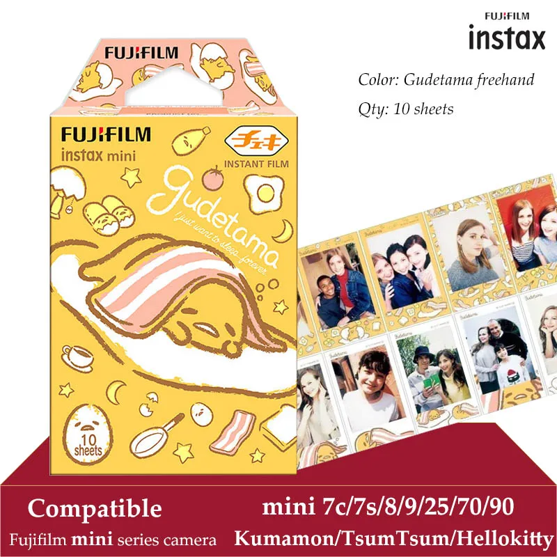 Fujifilm Instax Mini Film Gudetama 10 листов fr 9 8 + 7s 70 90 25 мгновенный принтер Polariod для камеры