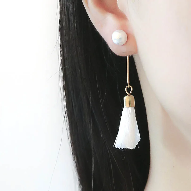 Женские серьги-гвоздики с белым жемчугом | Украшения и аксессуары