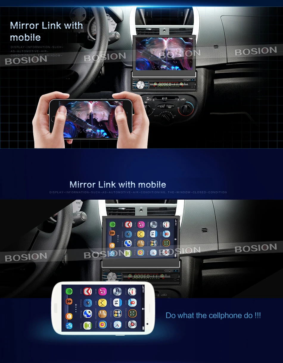 7 дюймовый Android 0 четырехъядерный моторизованный съемный мультисенсорный экран