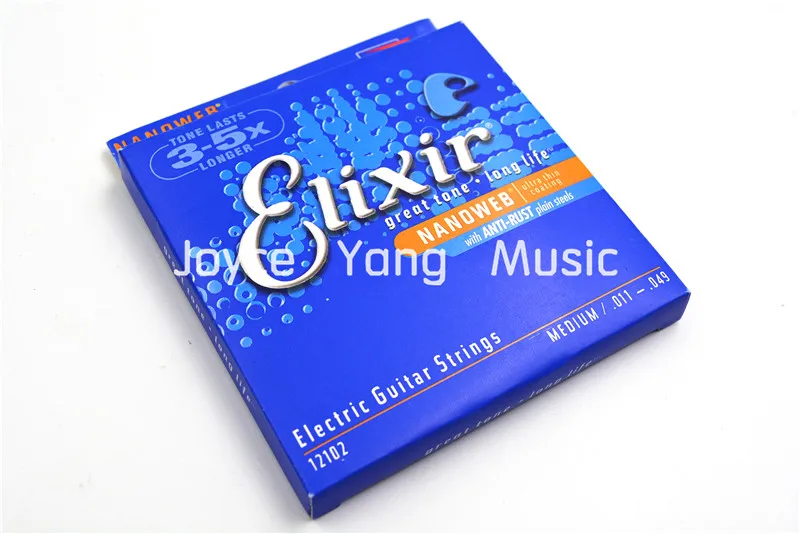 Elixir NANOWEB/POLYWEB Electric Guitar Strings Anti-Rust Plain Steel Super Light Medium | Спорт и развлечения