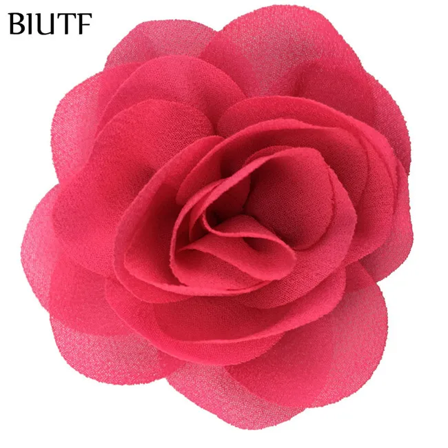 4-rose 10 шт./лот 2,4 дюймов рулонная ткань шифон цветок Hiqh качественная повязка с цветами DIY букет цветочное украшение TH256 - Цвет: 4-rose