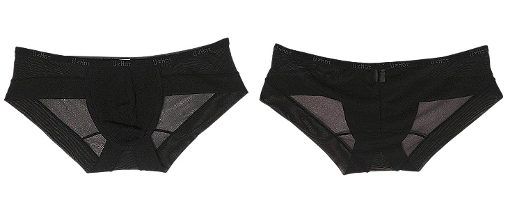 Sexy Gay Underwear Men Briefs Shorts Transparent Mesh Breathable Low Waist U Pouch Underpants Cuecas ropa interior hombre M-XL |