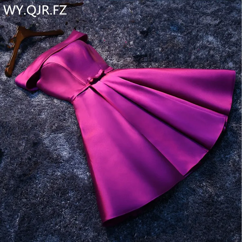 LBHS2143 # кружевные короткие платья подружки невесты с вырезом лодочкой красного и