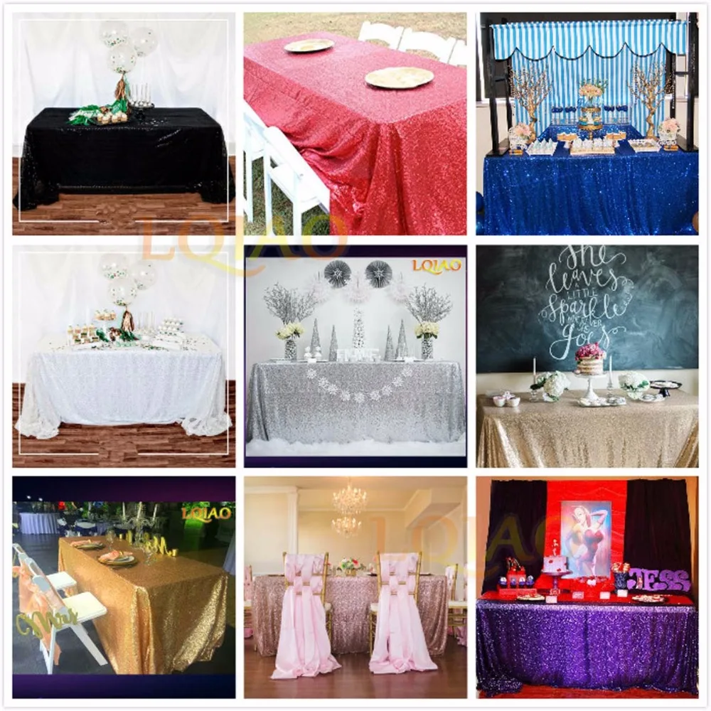 

Sparkly Pink Gold/Silver 120x200cm Sequin Glamorous Tablecloth/Fabric For Wedding Party Table Decorations Sequin Table Cloth