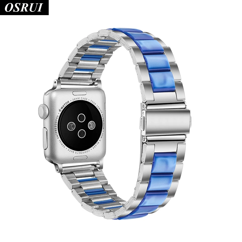 Ремешок для Apple watch браслет correa iwatch 42 мм 38 44 40 3 2 1 из нержавеющей стали наручные