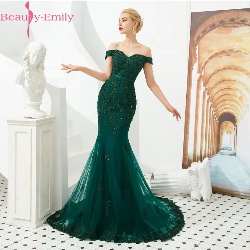 Женское вечернее платье до пола Beauty Emily Элегантное Длинное Платье с зелеными