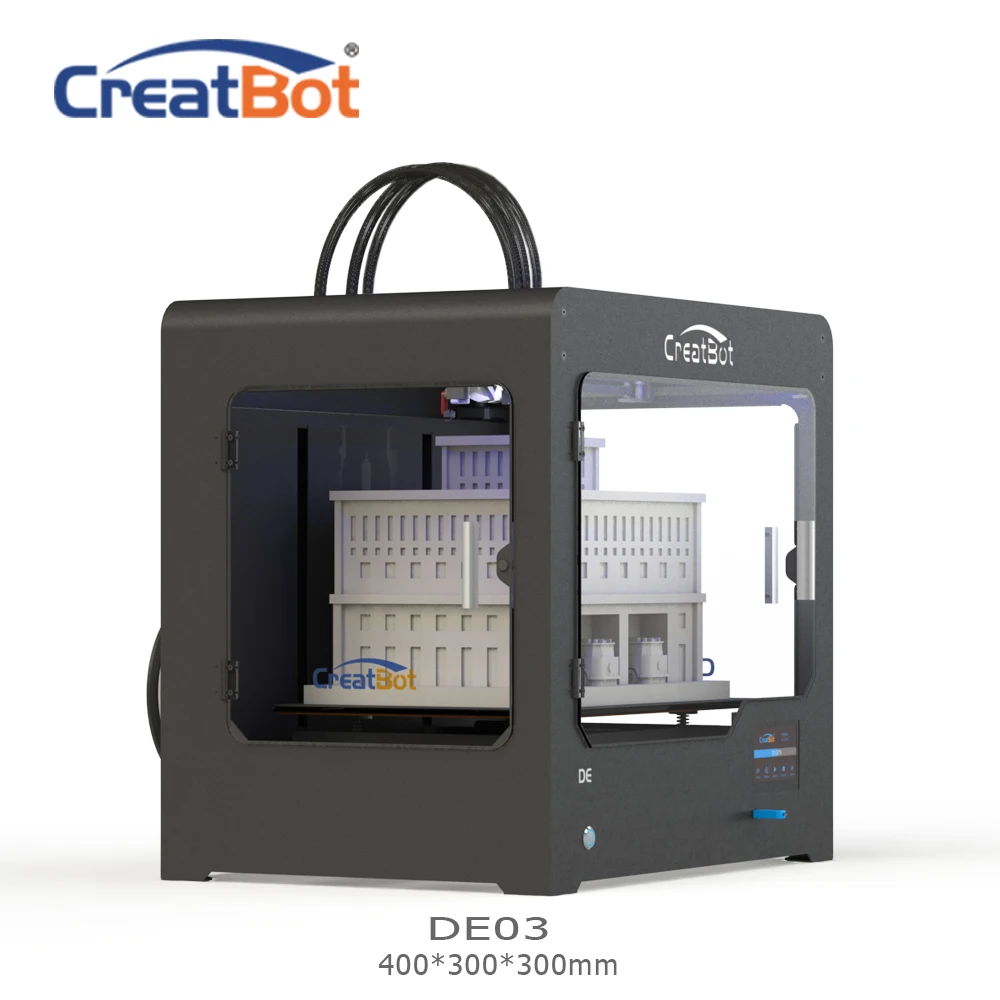 Трехэкструдер Creatbot DE03 400*300*300 мм 400 градусов 3D принтер большого размера FDM