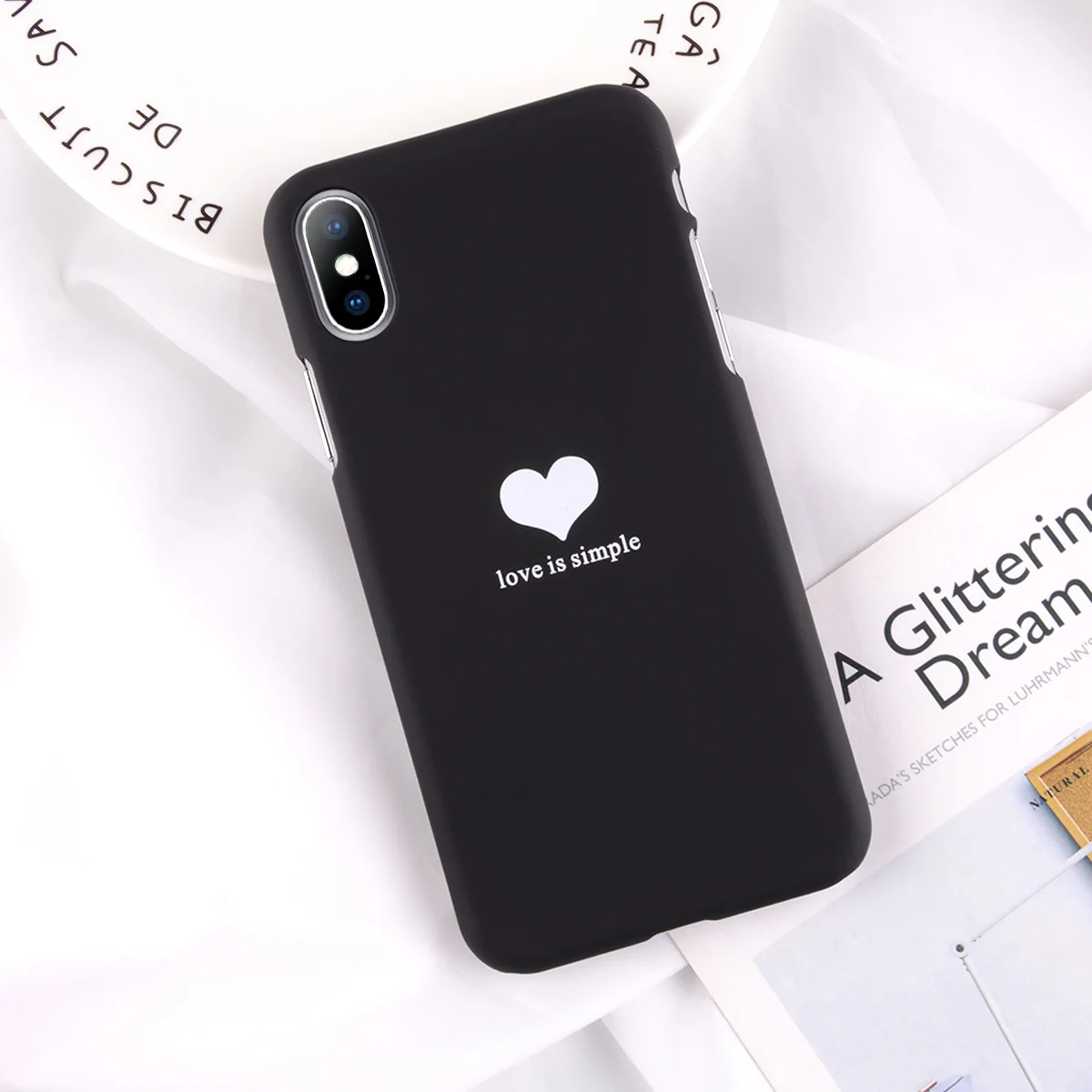 Lovebay чехол для телефона для iPhone 6, 6s, 7, 8 Plus, X, XR, XS Max, модный жесткий чехол из поликарбоната с мультипликационным принтом Love Heart love is simple для iPhone 8, чехол Capa - Цвет: T1