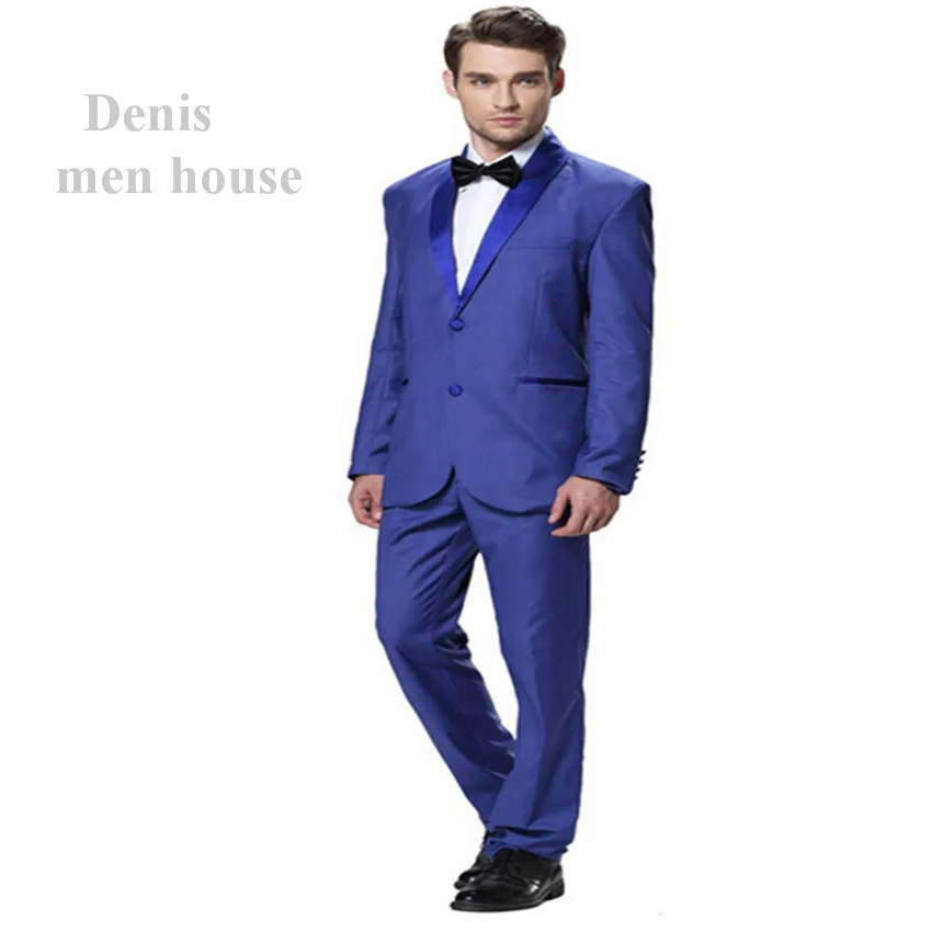 Мужская одежда 2016 Новые королевские синие деловые костюмы для мужчин смокинги