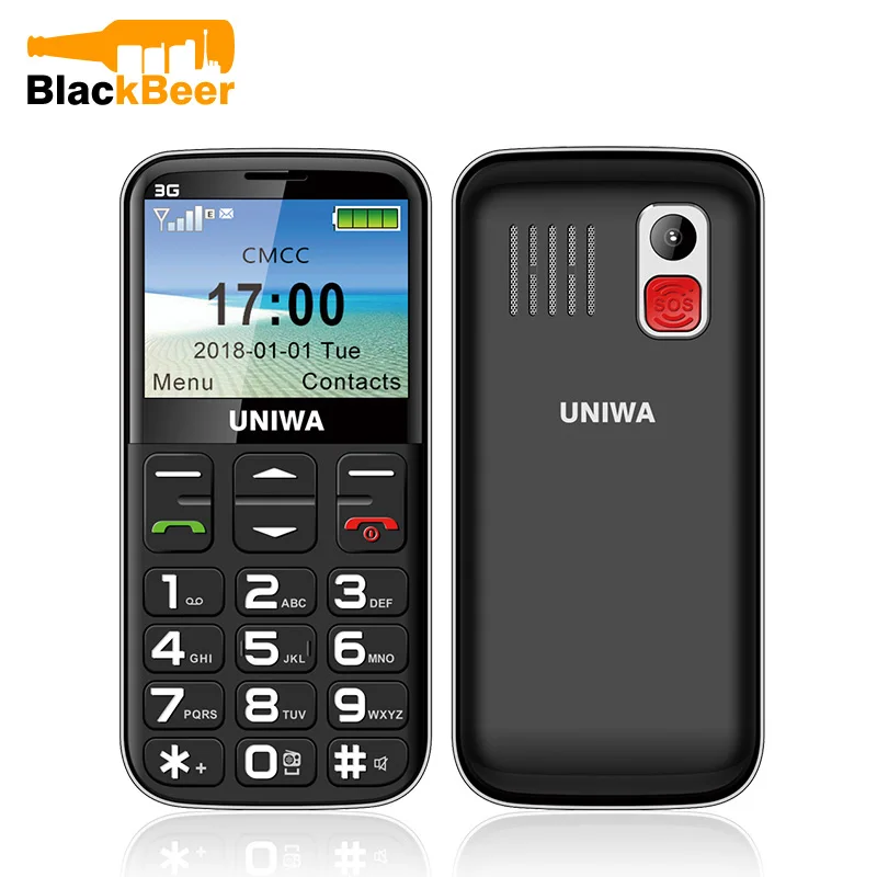 UNIWA V808G, мобильный телефон, 3g, WCAMA, кнопка SOS, 1400 мА/ч, 2,31 дюймовый экран, для пожилых людей, мобильный телефон, фонарик, фонарь, сотовый телефон для пожилых людей