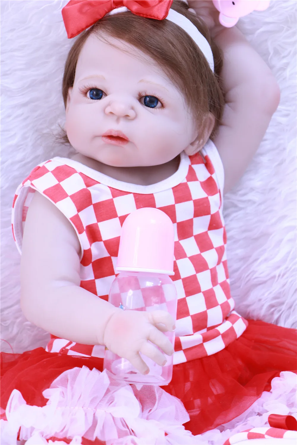 Кукла DollMai для девочек reborn babies 22 &quotполный Силиконовый baby dolls гладкие волосы