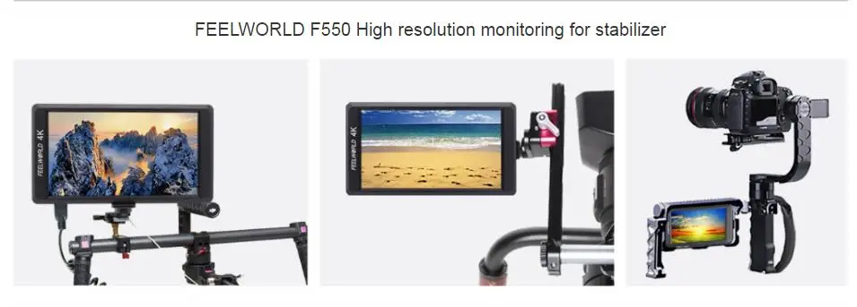Feelworld F550 5," ips 4 K HDMI Full HD 1920x1080 Камера полевой монитор Монтажная подставка стабилизатор для держатель для цифровой зеркальной камеры чехол черного цвета