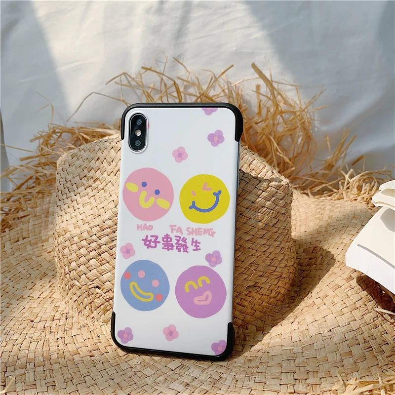 Милый мультяшный персональный текстовый смайлик чехол для телефона iPhone XS max
