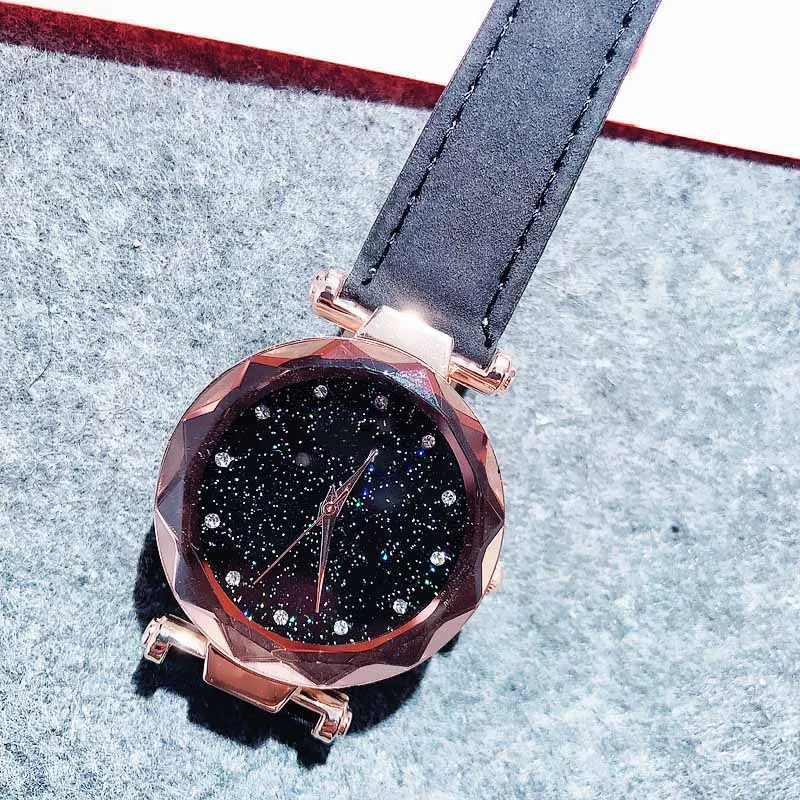 Reloj mujer женские водонепроницаемые часы с циферблатом звездного неба браслет из
