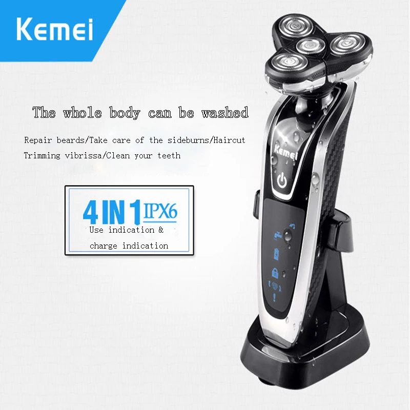 4 лезвия моющиеся электрические бритвы многофункциональный уход за лицом 5181 Kemei в