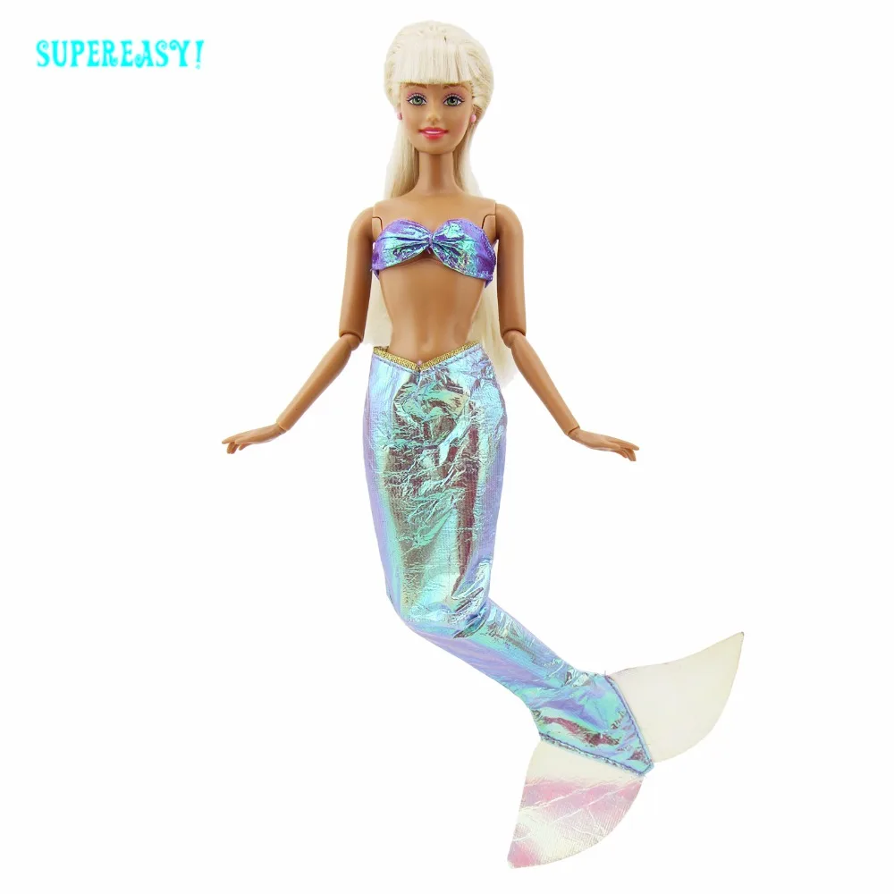 Блестящий комплект Русалка сказочный костюм морской принцессы вечерние костюмы