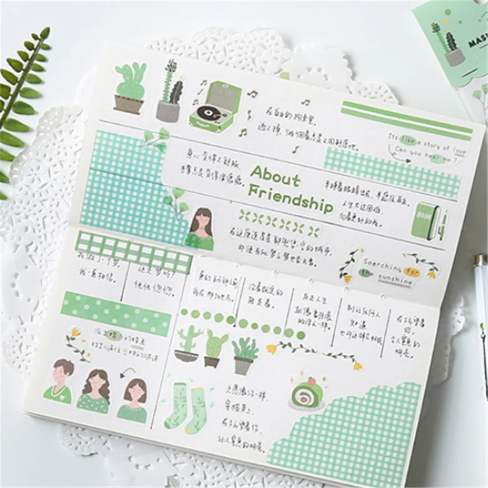 2 листа Милая Повседневная жизнь Васи Ленты Kawaii DIY Скрапбукинг дневник записная книжка Фотоальбом украшения длинные полосы Маскировочные ленты