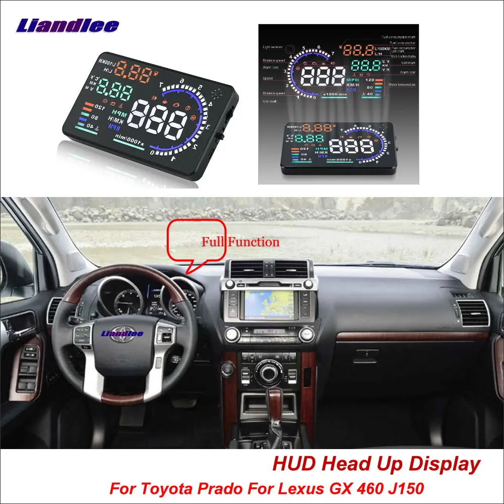 

Liandlee For Toyota Prado For Lexus GX 460 J150 2010-2018 Safe Driving Screen OBD Car HUD Head Up Display Projector Windshield