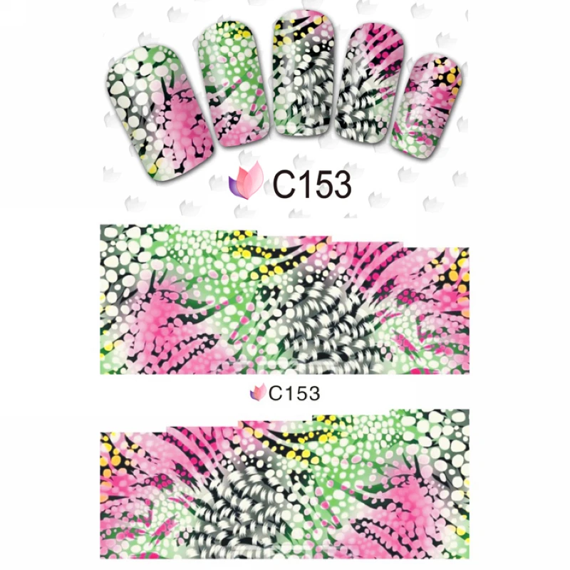 Наклейки на ногти цветные наклейки леопардовые тигровые COCKSCOMB MORNING GLORY C148 155|nail