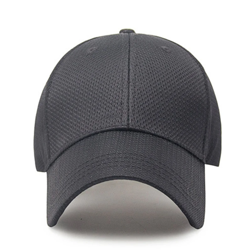 Summer Black Men Women Snapback Cap Sun Hat Visor Hip-Hop Bone Breathable Chapeu Casual Mesh Solid Baseball Caps | Аксессуары для
