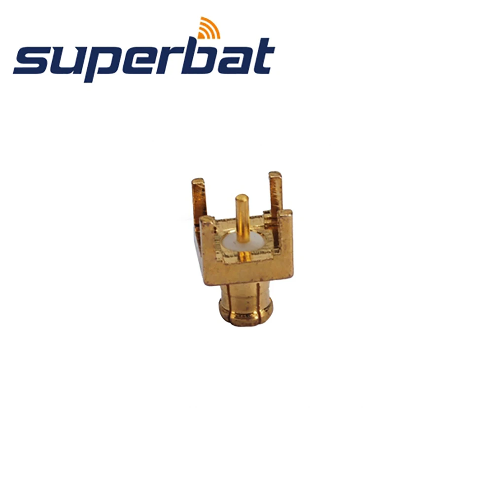 Superbat 10pcs MCX thru hole Male PCB Mount with Solder Post RF Connector