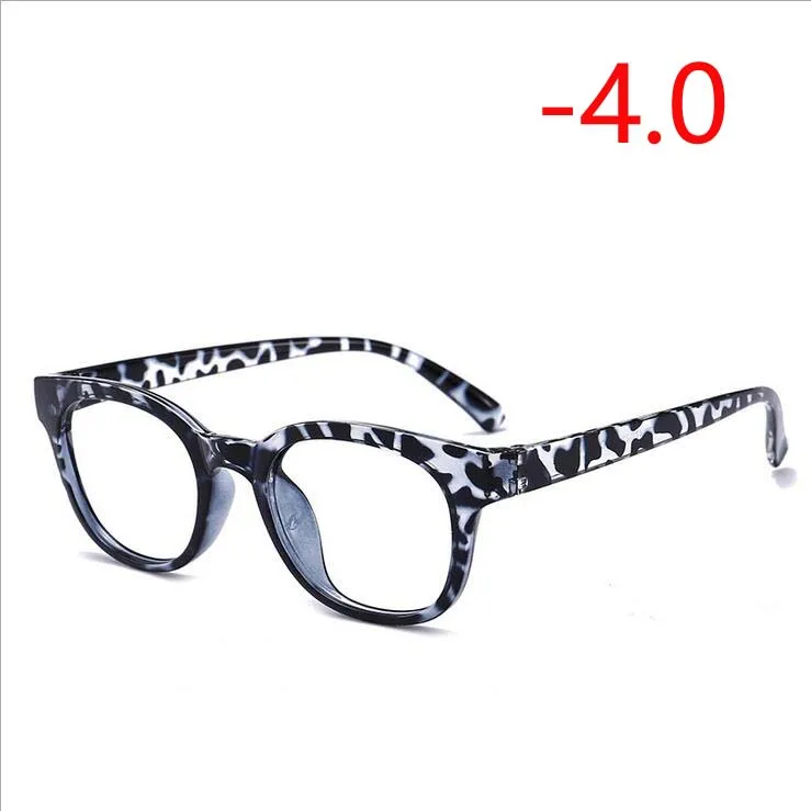 Myopia 400 TR90 очки для близорукости для женщин и мужчин ретро овальные короткие очки для коррекции зрения литературные студенческие очки по рецепту-1,0-1,5 до-4,0 - Цвет оправы: Myopia 400