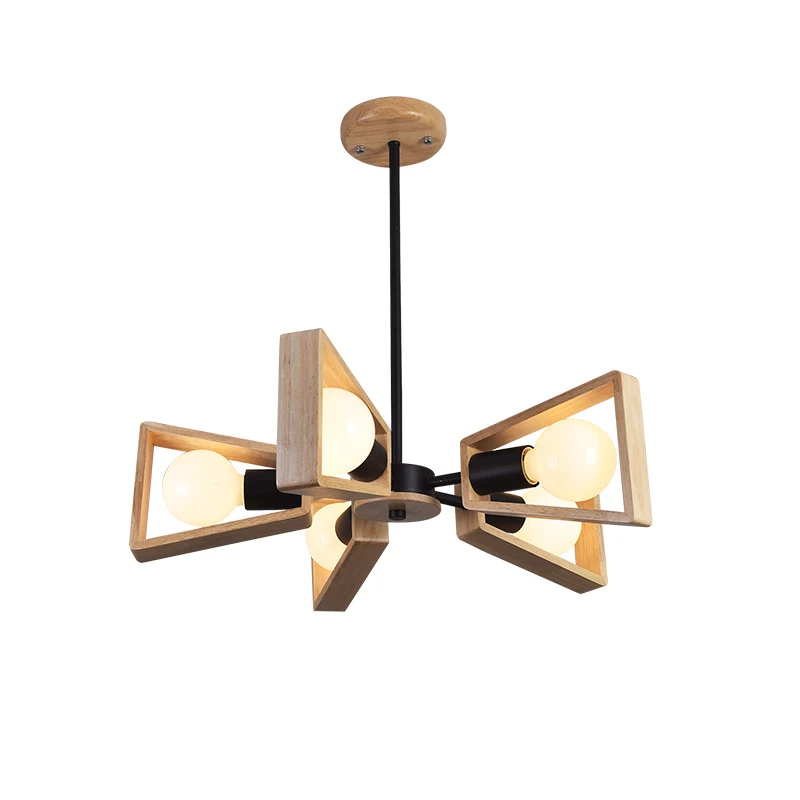 

American Brief Restaurant Wood E27 LED Pendant Light Fixture Norbic DIY Home Decor Dining Room Bedroom Living Room Lamp
