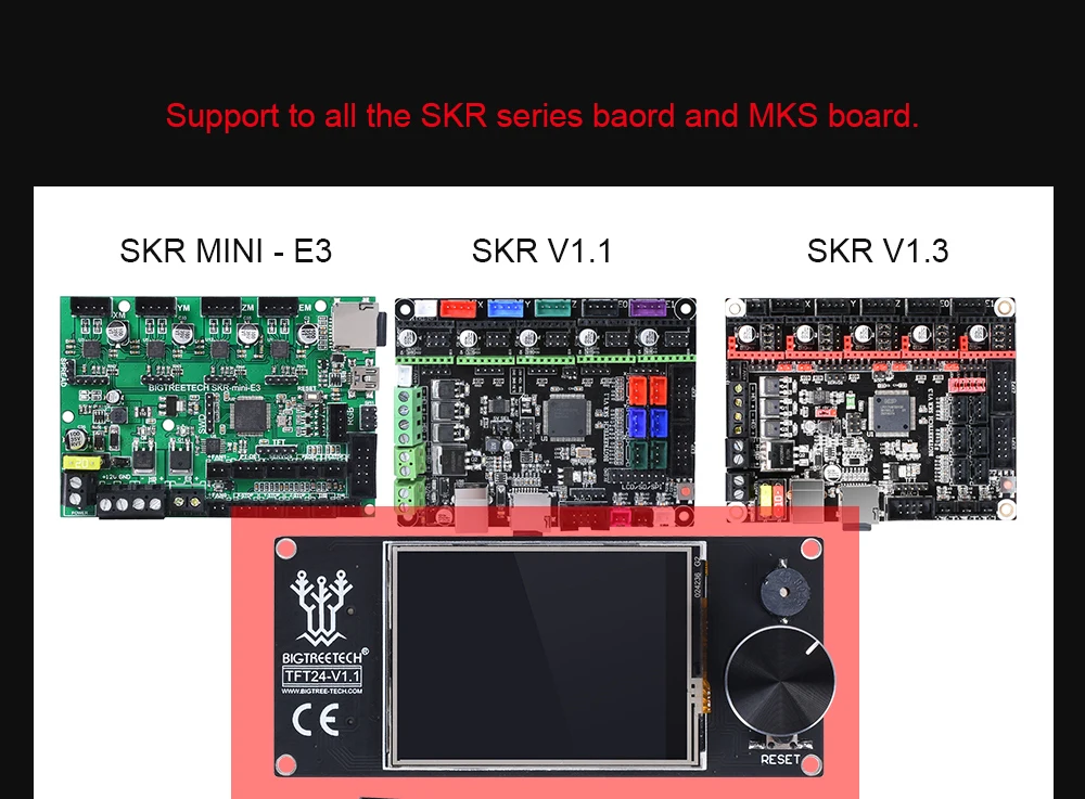 BIGTREETECG TFT24 V1.1 сенсорный экран совместимый 12864LCD дисплей vs MKS TFT2.4 tft35 для SKR V1.3 PRO Ender-3 части 3d принтера