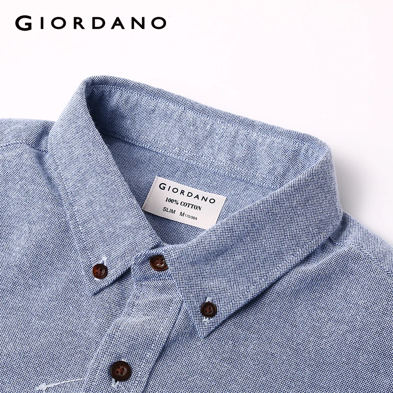 Giordano мужская рубашка из толстой натуральной Хлопчатобумажной ткани, имеет два варианта окраса и множество размеров на выбор