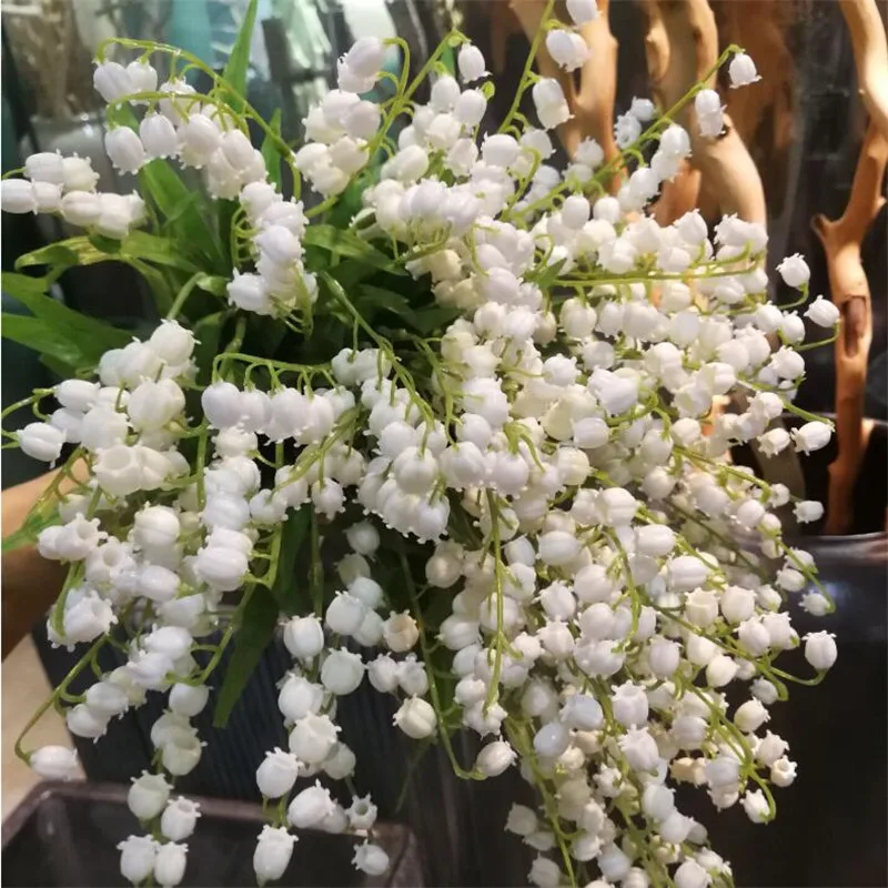 

12Pcs Fake Single Stem Bell Orchid (2 stems/picec) 14.57" Length for DIY Bridal Bouquet Wedding photography Artificial Flower